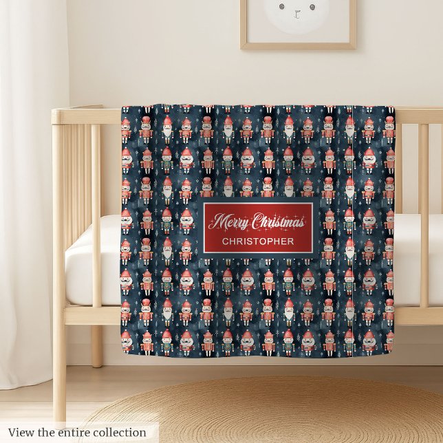 Trendy watercolor nutcracker classic Christmas Baby Blanket (Trendy watercolor nutcracker classic Christmas baby blanket)