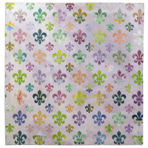 Trendy Watercolor Painting Fleur De Lis Pattern Cloth Napkin