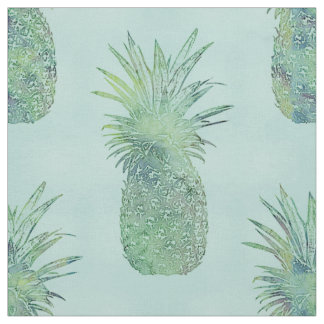 Trendy Watercolor Pineapple Pattern Fabric