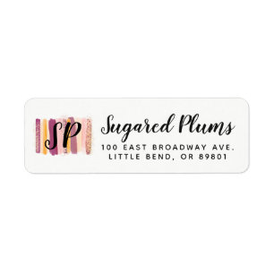 Trendy Watercolor Purple Paint Return Address Label