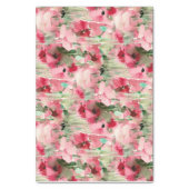 Trendy Watercolor Red and Pink Vintage Floral Tissue Paper (Vertical)