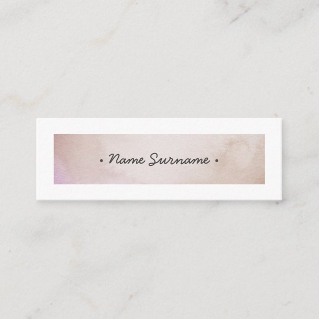 Trendy Watercolor Stoke Brown Mini Business card (Front)