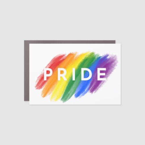 Trendy Watercolor Strokes Gay Pride Rainbow Colors Car Magnet