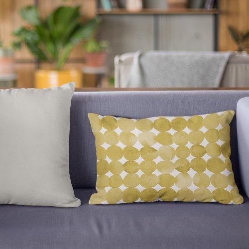 Trendy watercolor yellow dots pattern accent pillow