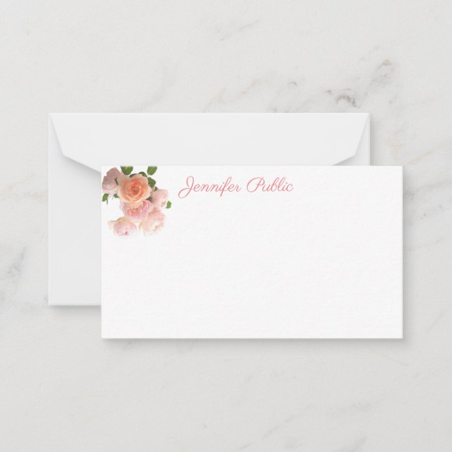 Trendy Watercolour Roses Pastel Colors Template (Front)
