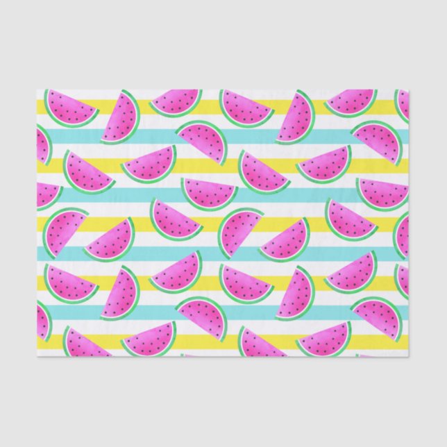 Trendy Watermelons Colorful Pattern Tissue Paper (Front)