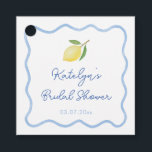 Trendy Wavy Border Main Squeeze Bridal Shower Favor Tags<br><div class="desc">This modern napkin design features a trendy hand drawn "squiggle" border with a hand painted watercolor lemon against white background for a lovely fresh summery feel. Shown here for a bridal shower but of course the text could be customized to any event.</div>