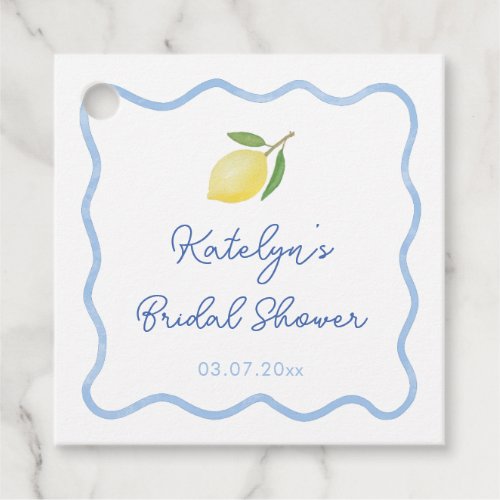 Trendy Wavy Border Main Squeeze Bridal Shower Favor Tags