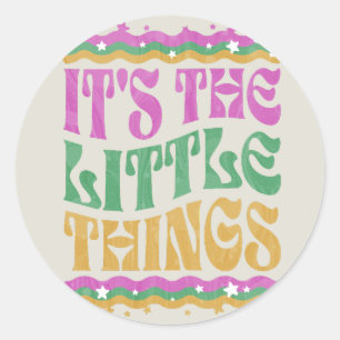 Trendy Wavy Text Inspirational Affirmation Boho Classic Round Sticker