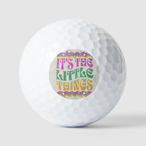 Trendy Wavy Text Inspirational Affirmation Boho Golf Balls