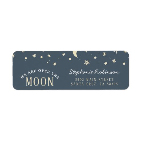 Trendy We Are Over The Moon Typography Baby Shower Label - Trendy We Are Over The Moon Typography Baby Shower by Eugene Designs.