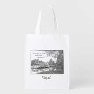 Trendy We Walk By Faith Not By Sight Grocery Bag