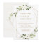 Trendy Wedding Invite Geometric Greenery Faux Foil