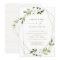 Trendy Wedding Invite Geometric Greenery Faux Foil