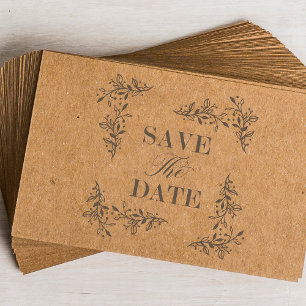Trendy Wedding Save The Date Quote Branches Frame Rubber Stamp