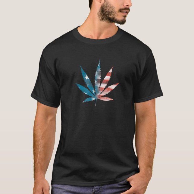 Trendy Weed The People American Flag Leaf T-Shirt (Front)