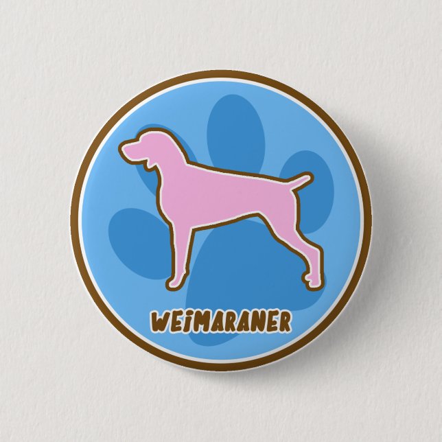 Trendy Weimaraner Pinback Button (Front)