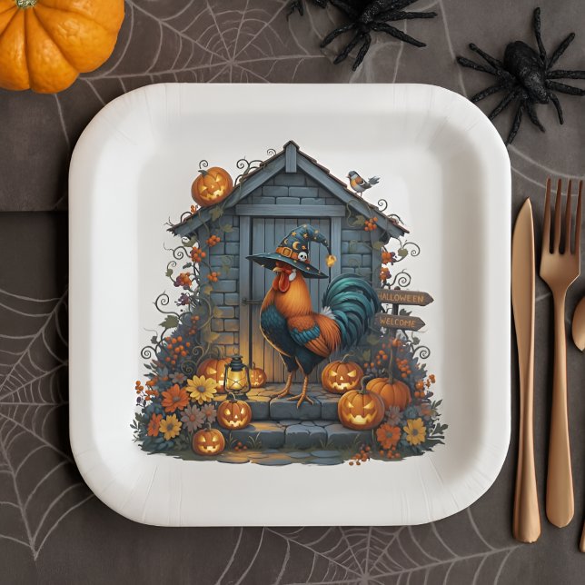 Trendy Welcome Halloween Spooky Roaster Party Paper Plates (Creator Uploaded)