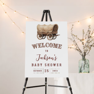 Trendy Western Cowboy Baby Shower Welcome Sign