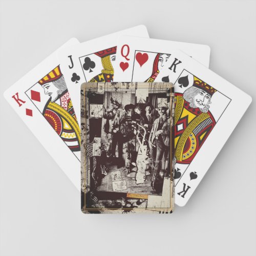 Trendy western saloon black  white poker cards