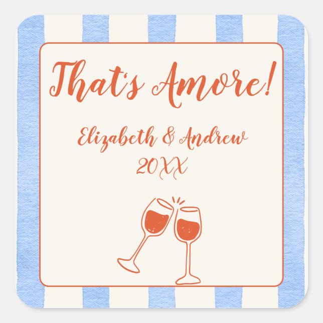 Trendy whimsical hand drawn  square sticker (Front)