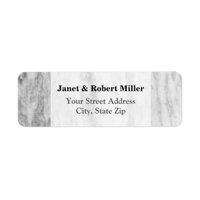 Trendy White And Gray Marble Texture Pattern Label (Front)