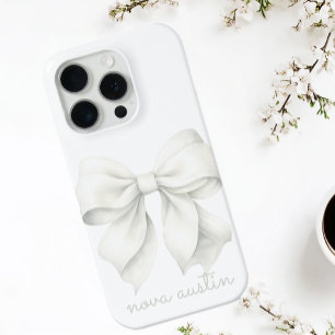 Trendy White Bow Personalized With Name Monogram Samsung Galaxy S6 Case