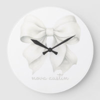 Trendy White Bow Personalized With Name Monogram