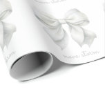 Trendy White Bow Personalized With Name Monogram Wrapping Paper<br><div class="desc">Elevate your gift-giving experience with our Trendy White Bow Personalized Wrapping Paper, designed for those who adore a blend of vintage charm and modern elegance. Featuring a delicate watercolor pink bow, this wrapping paper captures the trendy coquette aesthetic, making it a perfect choice for wrapping gifts with a touch of...</div>