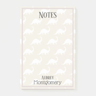 Trendy White Brontosaurus Dinosaurs Personalized Post-it Notes