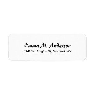 Trendy White Classical Professional Elegant Script Label