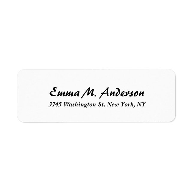 Trendy White Classical Professional Elegant Script Label (Front)
