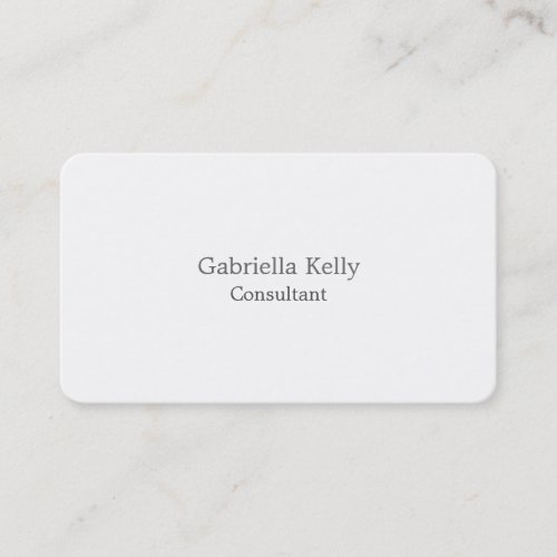 Trendy White Creative Plain Unique Stylish Business Card