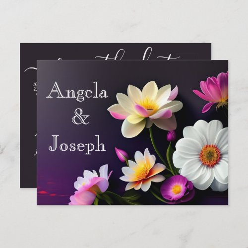  trendy white Floral  Save the Date  Announcement Postcard