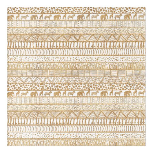 Trendy White Gold Tribal African Pattern Acrylic Print