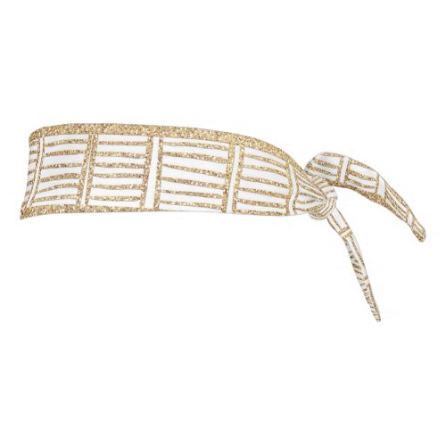 Trendy White Gold Tribal African Pattern Tie Headband