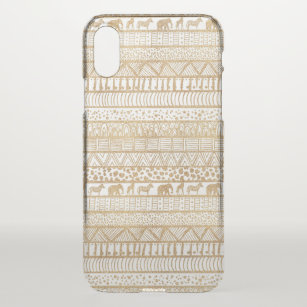 Trendy White Gold Tribal African Pattern iPhone X Case