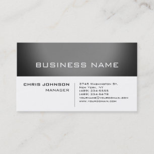 Trendy White Gray Charming Manager Business Card