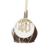 Trendy White Liquid Gold Drip 40th Birthday Cake Pops (Front)