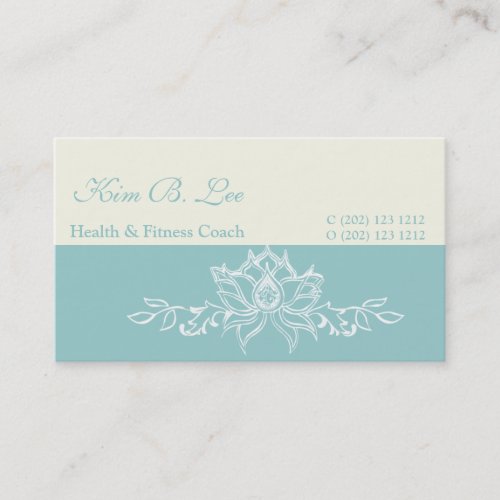 Trendy White Lotus Flower Business Card Template