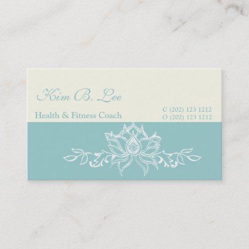Customizable Trendy White Lotus Flower Business Card Template