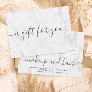 Trendy white marble elegant gift certificate