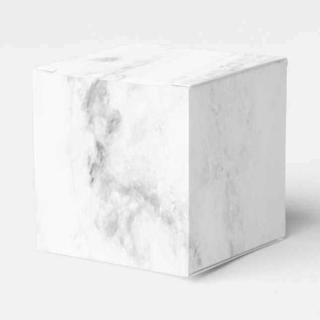 Trendy White Marble Elegant Modern Template Favor Boxes (Front Side)