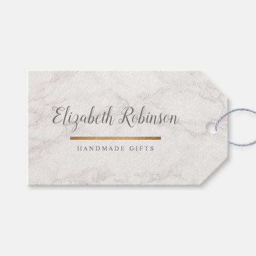 Trendy White Marble  Gold Glitter Handmade Gifts Gift Tags