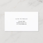 Trendy White Marble Silver Glitter Frame Business Card (Back)