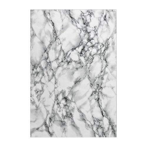 Trendy White Marble Stone Acrylic Print