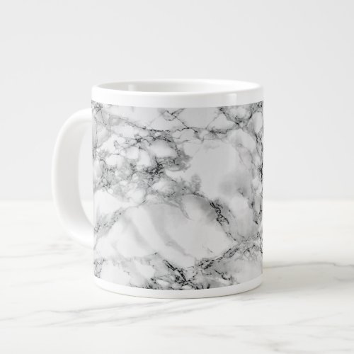 Trendy White Marble Stone _ Giant Coffee Mug