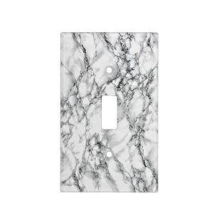 Trendy White Marble Stone Light Switch Cover