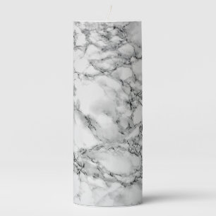 Trendy White Marble Stone - Luxury Pillar Candle
