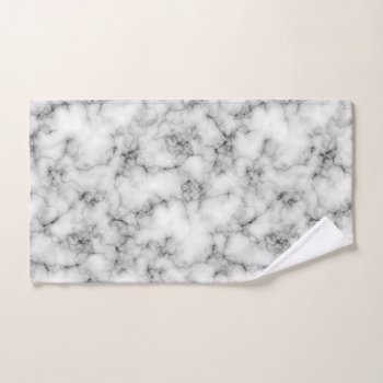 Trendy White Marble Stone Pattern Hand Towel by bestgiftideas at Zazzle